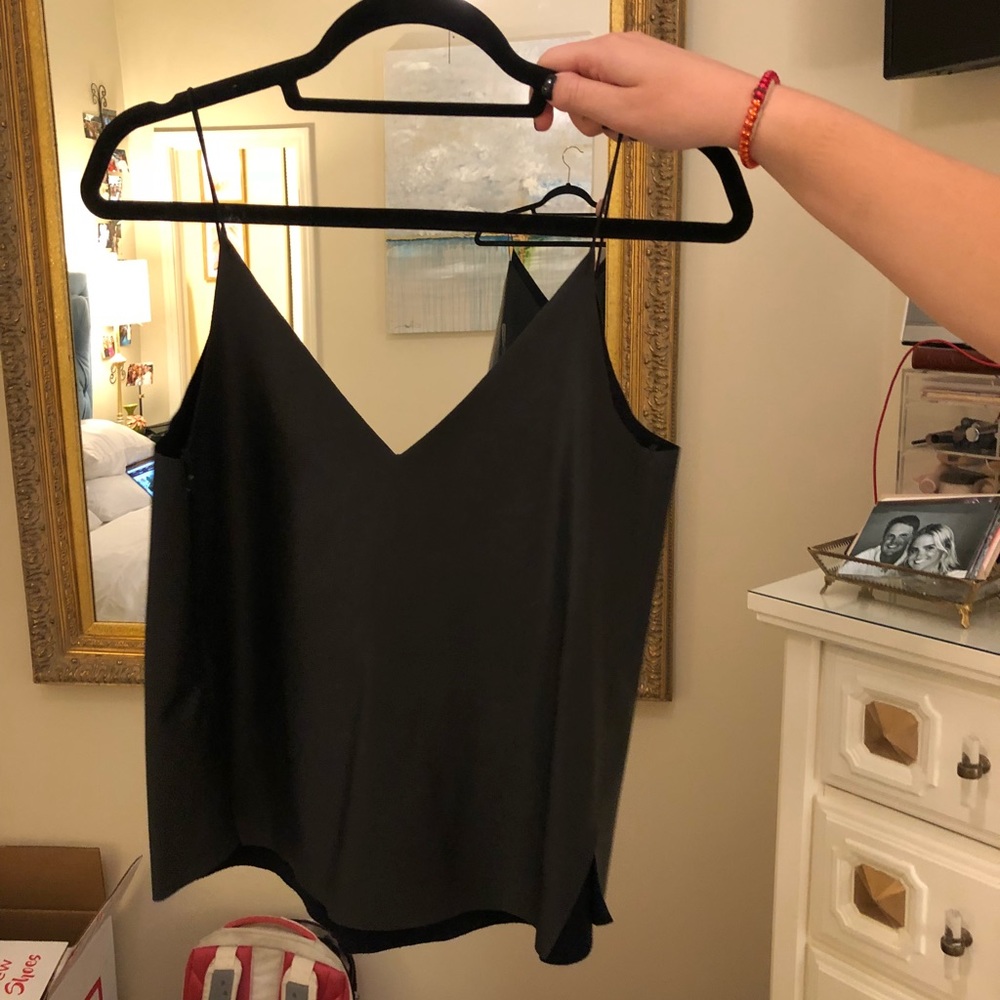 Zara black leather cami